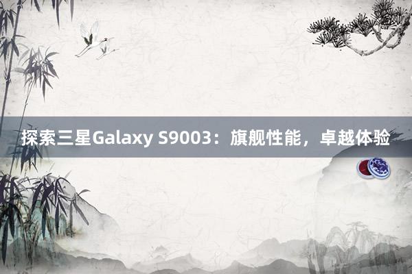 探索三星Galaxy S9003：旗舰性能，卓越体验