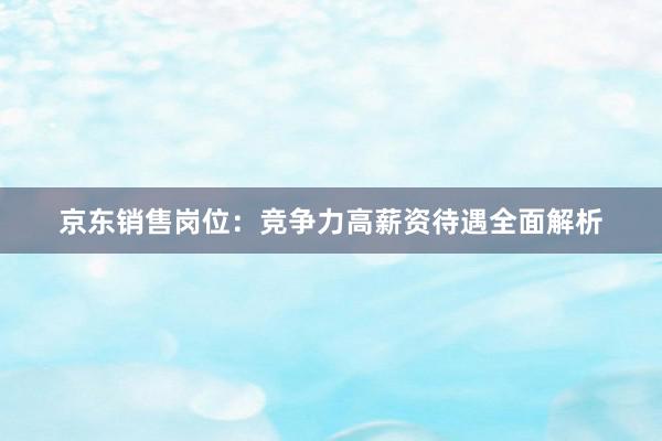 京东销售岗位：竞争力高薪资待遇全面解析